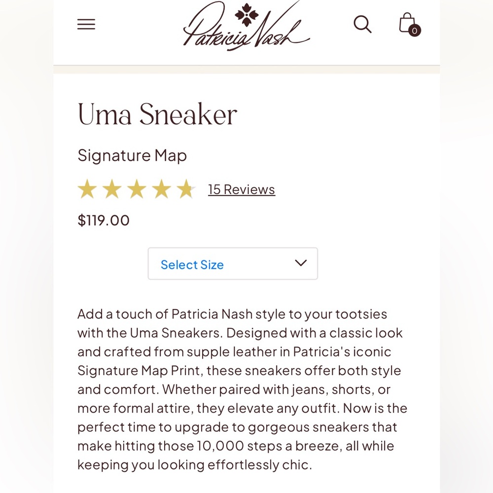 Patricia Nash Uma map pattern leather sneakers - Picture 3 of 10